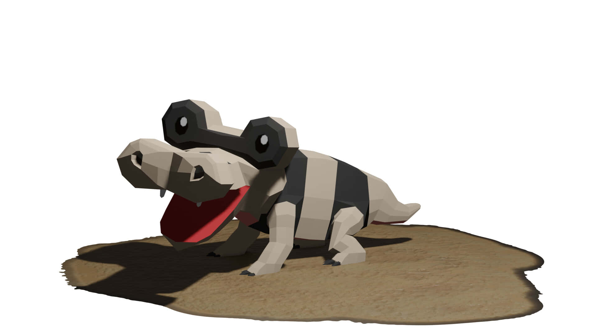 Sandile, low-poly, black and beige stripes, Full HD Desktop Wallpaper