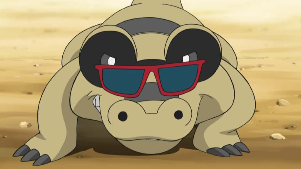 Sandile, red sunglasses, sandy ground, SD Desktop Wallpaper