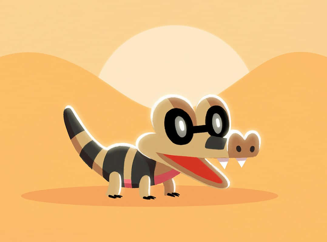 Sandile, black glasses, striped tail, SD Desktop Wallpaper