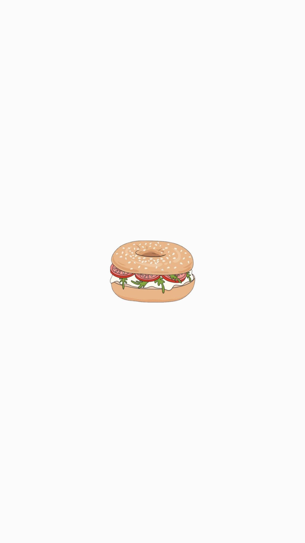minimalist bagel sandwich, sesame bun, tomato slices, Full HD Phone Wallpaper