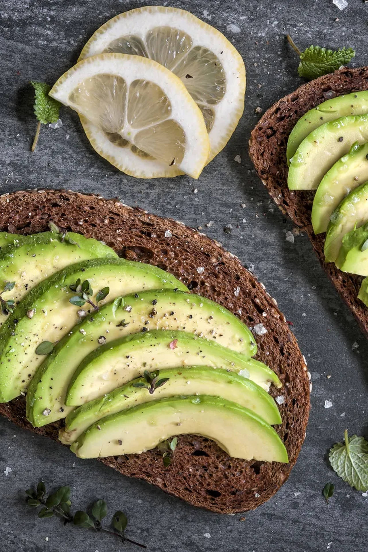 avocado sandwich, dark rye toast, fresh avocado slices, Full HD Phone Wallpaper