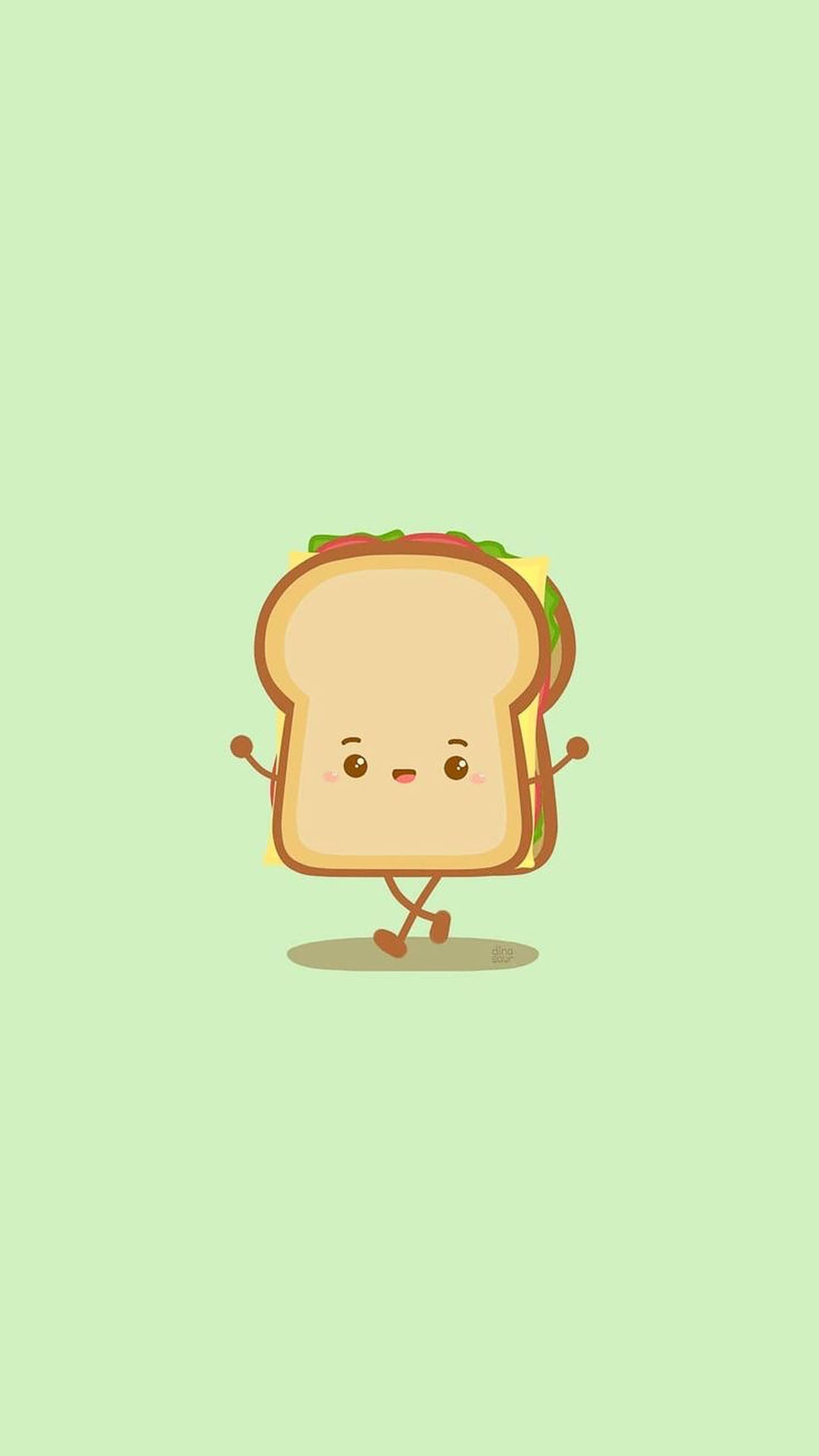 cute aesthetic sandwich, cartoon sandwich, arms legs, Full HD Phone Wallpaper