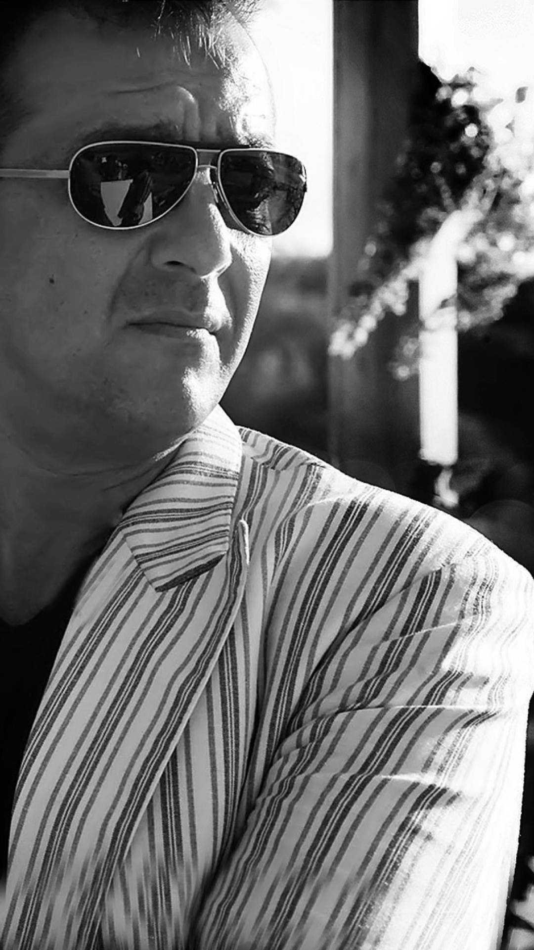 Sanjay Dutt, aviator sunglasses, striped shirt, Full HD Phone Wallpaper