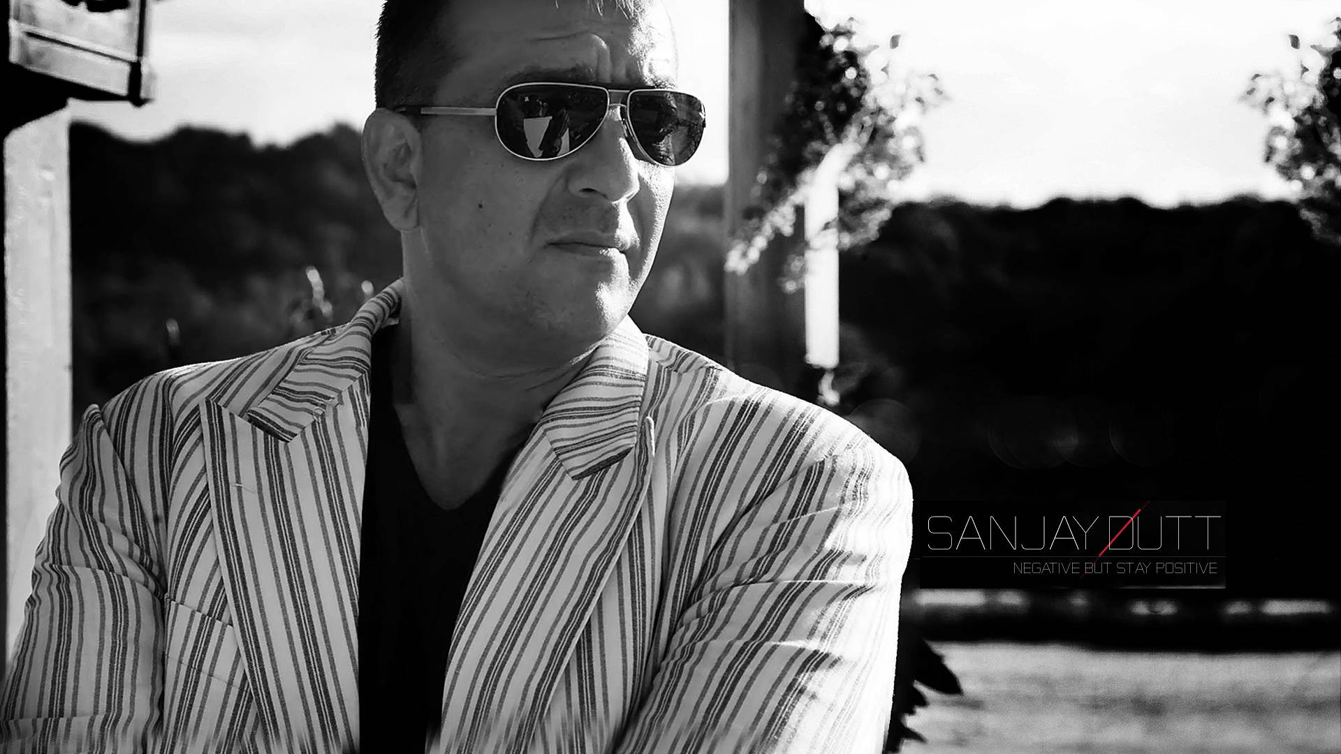 Sanjay Dutt, monochrome photography, sunglasses, Full HD Desktop Wallpaper