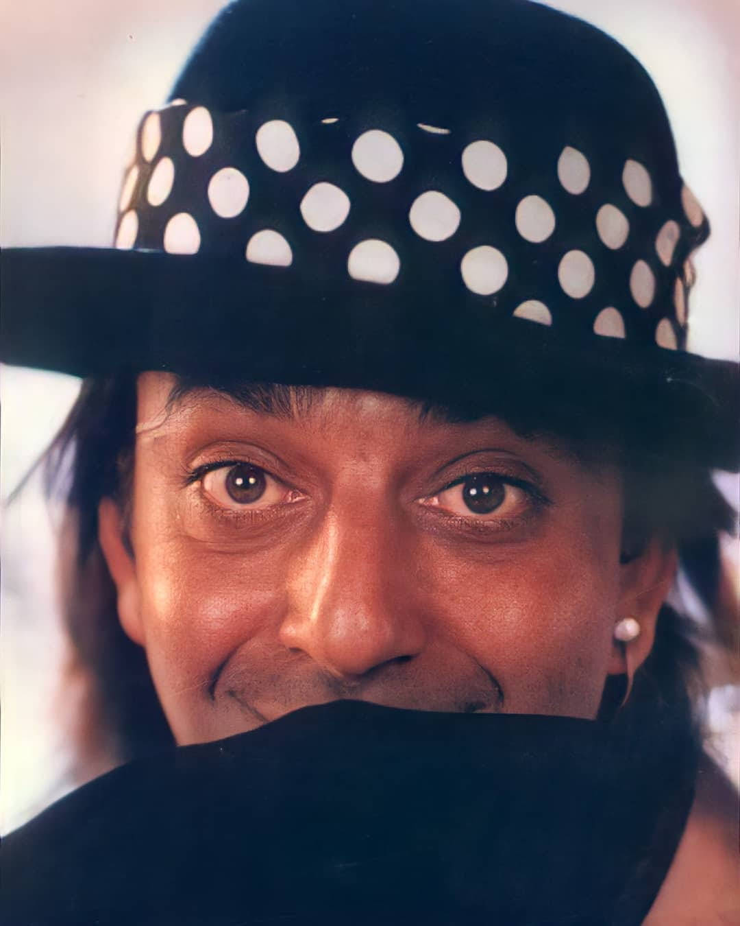 Sanjay Dutt, black hat, white polka dots, HD Phone Wallpaper