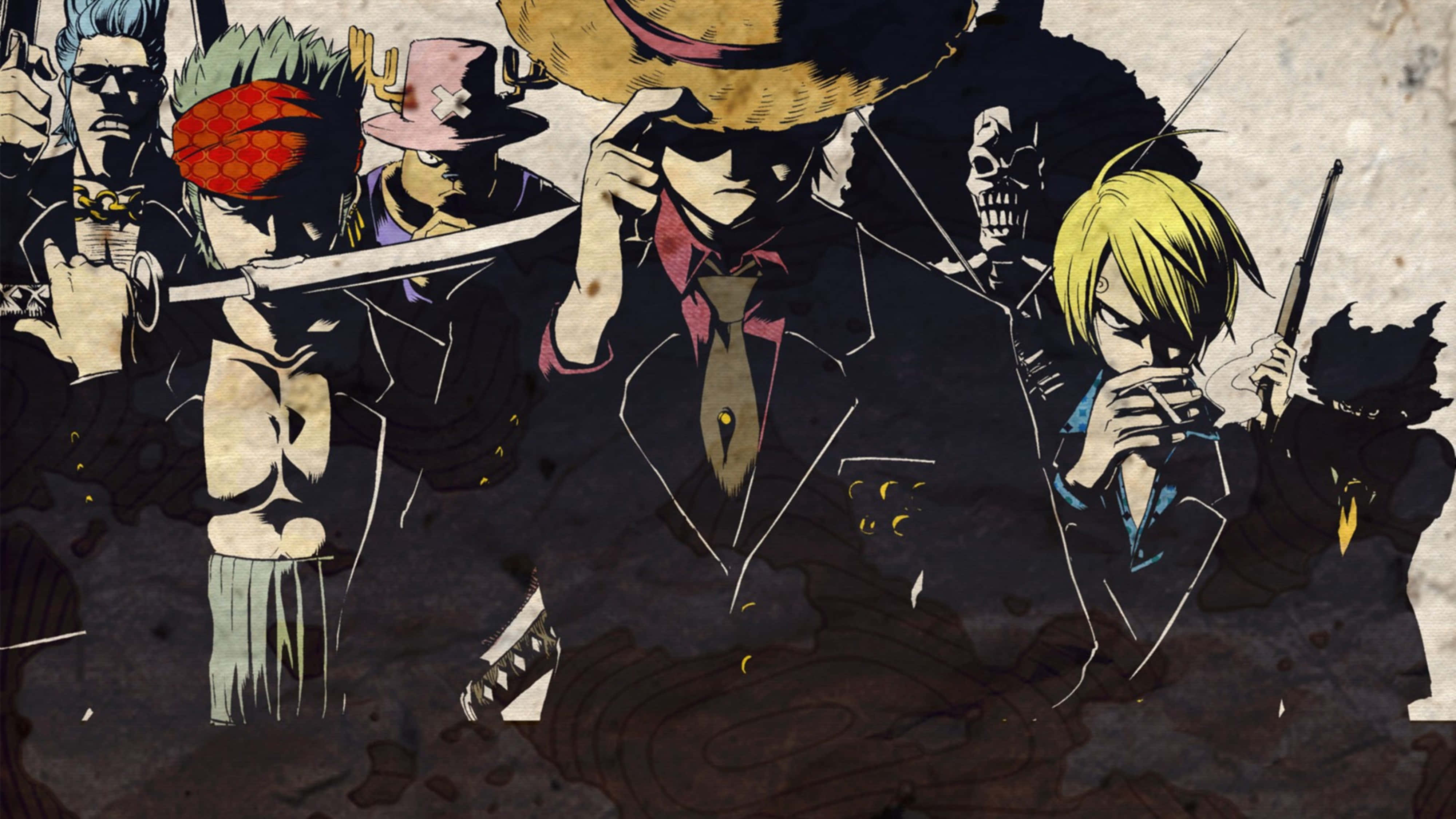 Sanji, pirate crew, dark suits, 4K Desktop Wallpaper