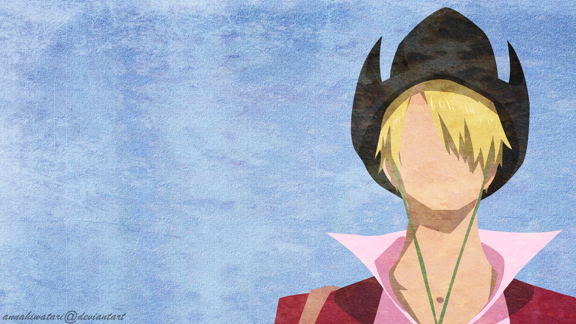Sanji, blonde hair, black horned hat, Full HD Desktop Wallpaper