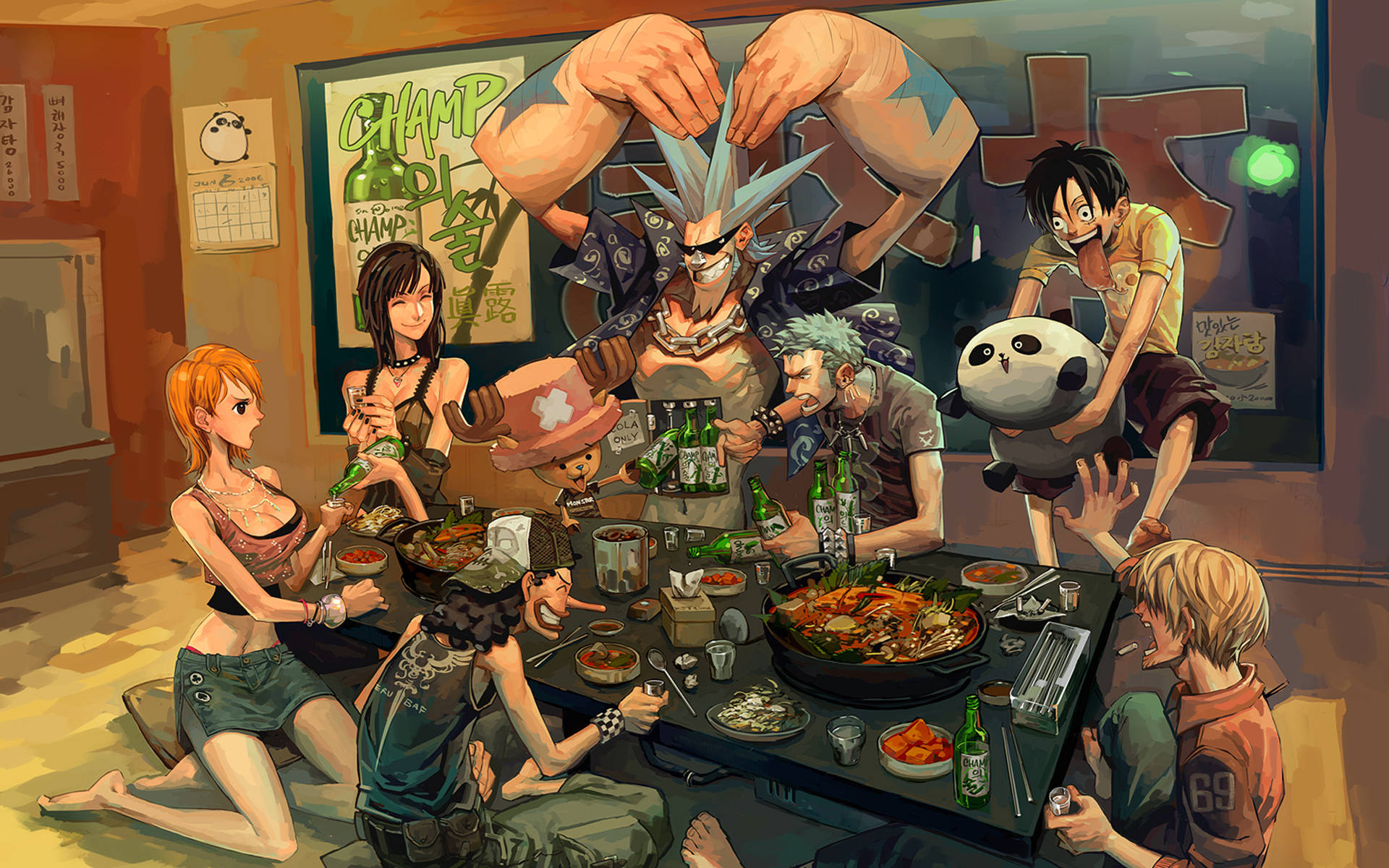 Sanji, dinner, Korean restaurant, Full HD Desktop Wallpaper