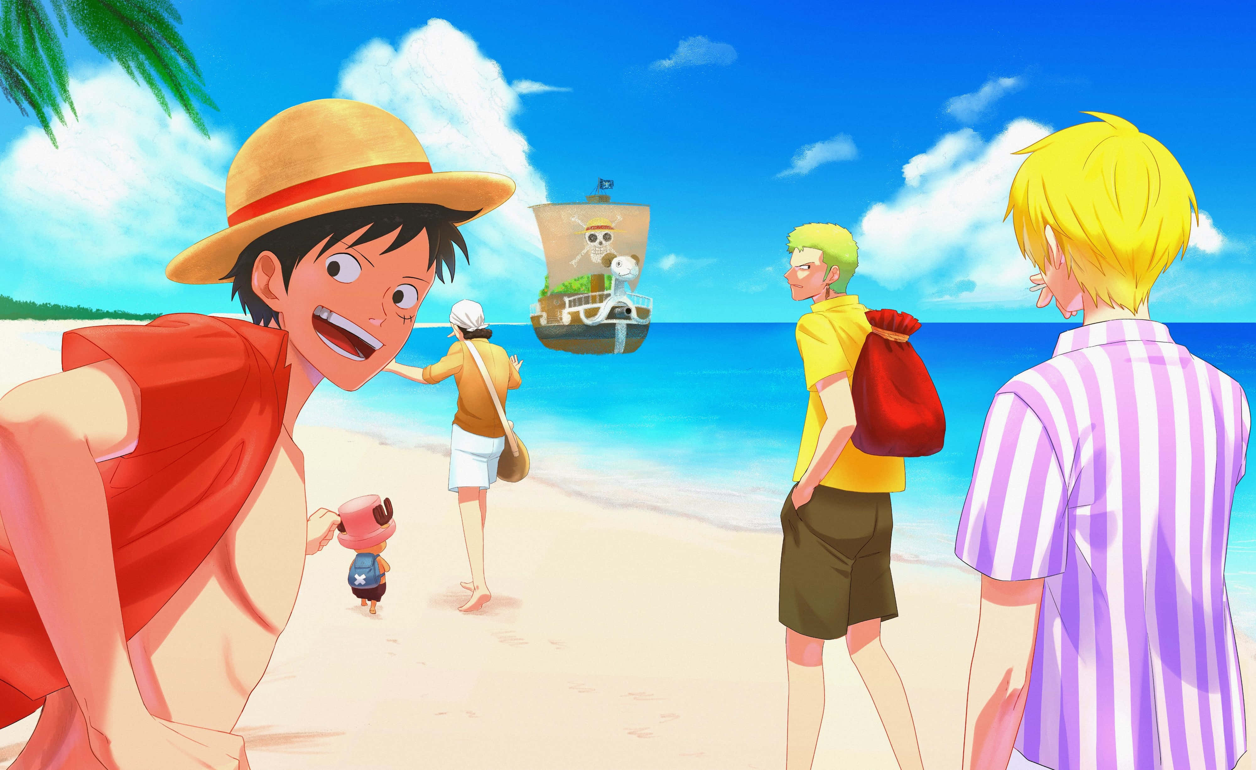Sanji, 4K, sunny beach, 4K Desktop Wallpaper