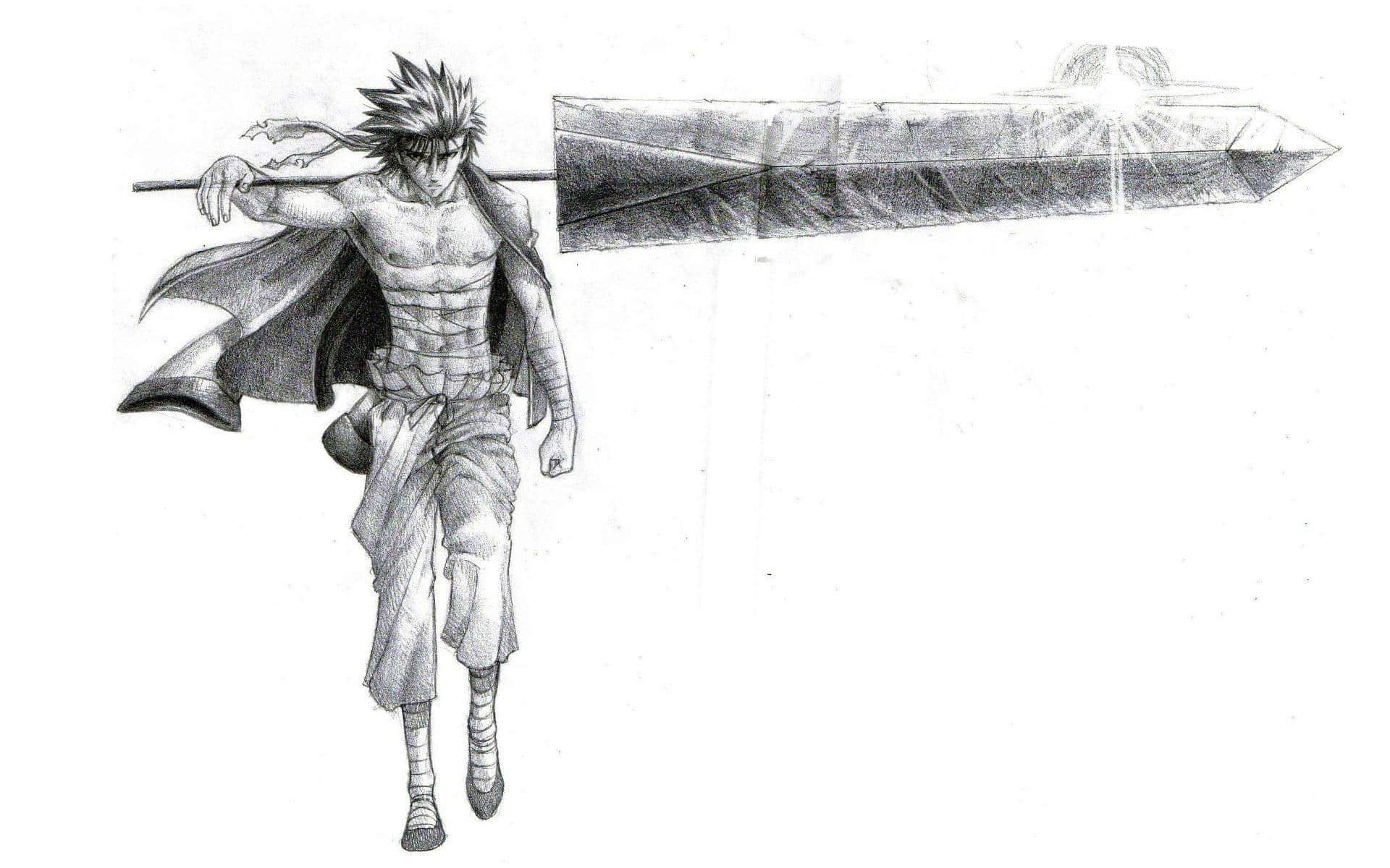 Sanosuke Sagara, anime warrior, spiky hair, Full HD Desktop Wallpaper