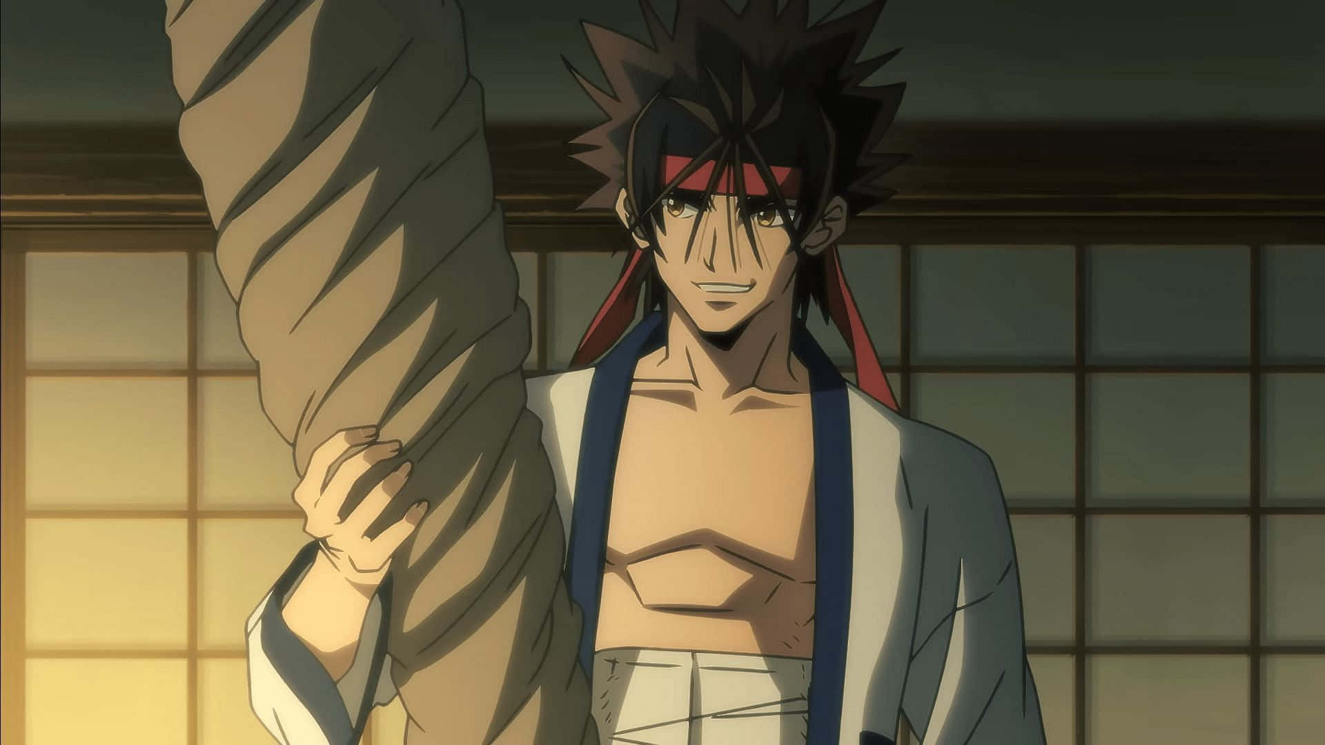 Sanosuke Sagara, anime portrait, spiky-haired anime warrior, Full HD Desktop Wallpaper
