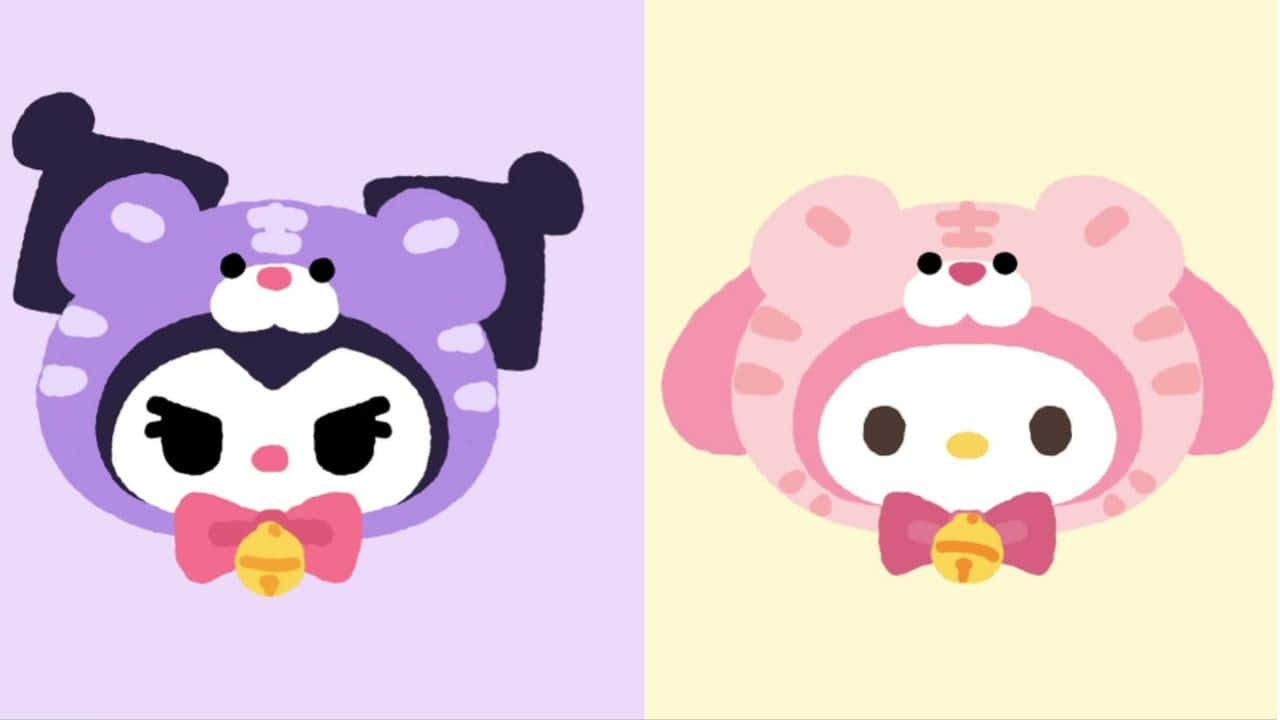 Sanrio Pfp, purple tiger costume, pink tiger costume, HD Desktop Wallpaper