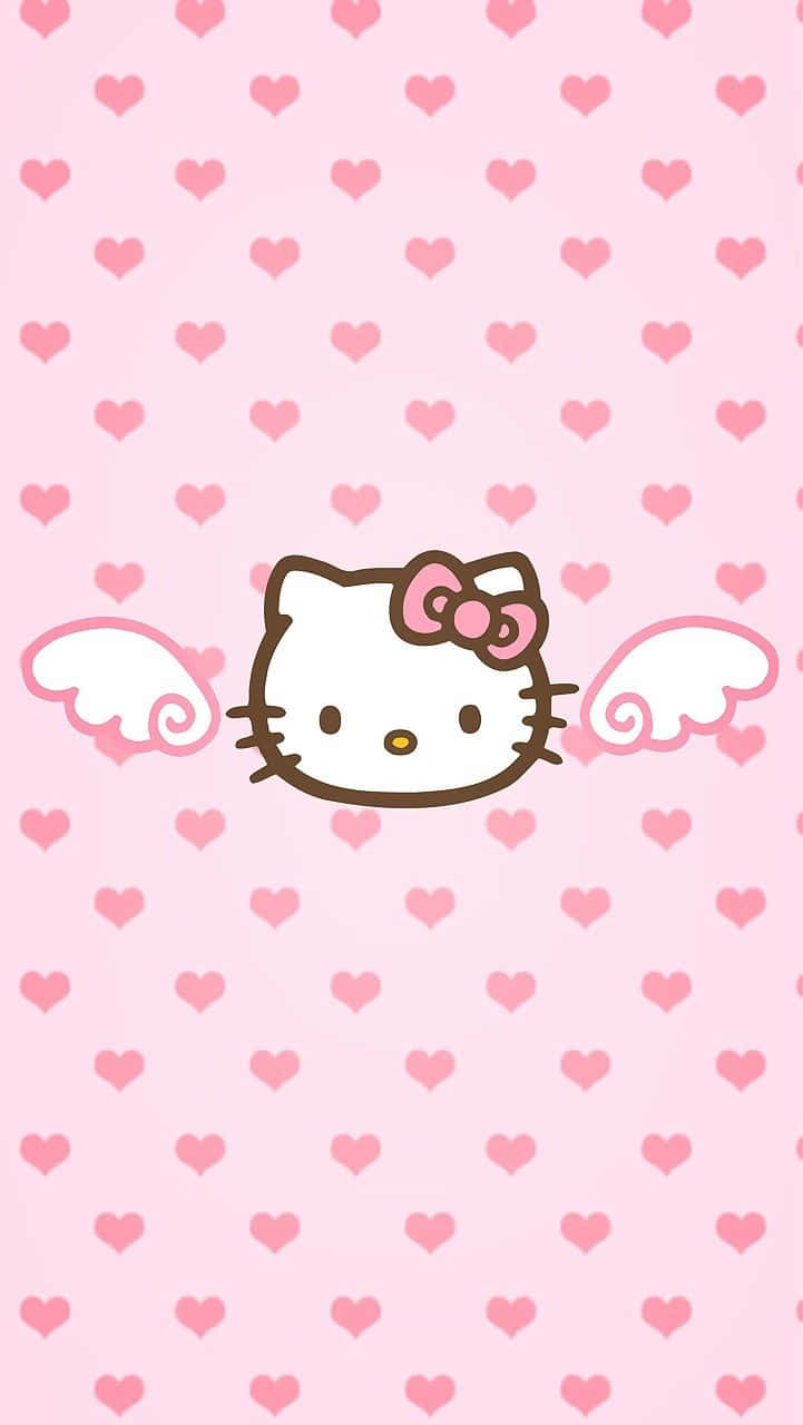 Sanrio Phone, cartoon cat, angel wings, HD Phone Wallpaper