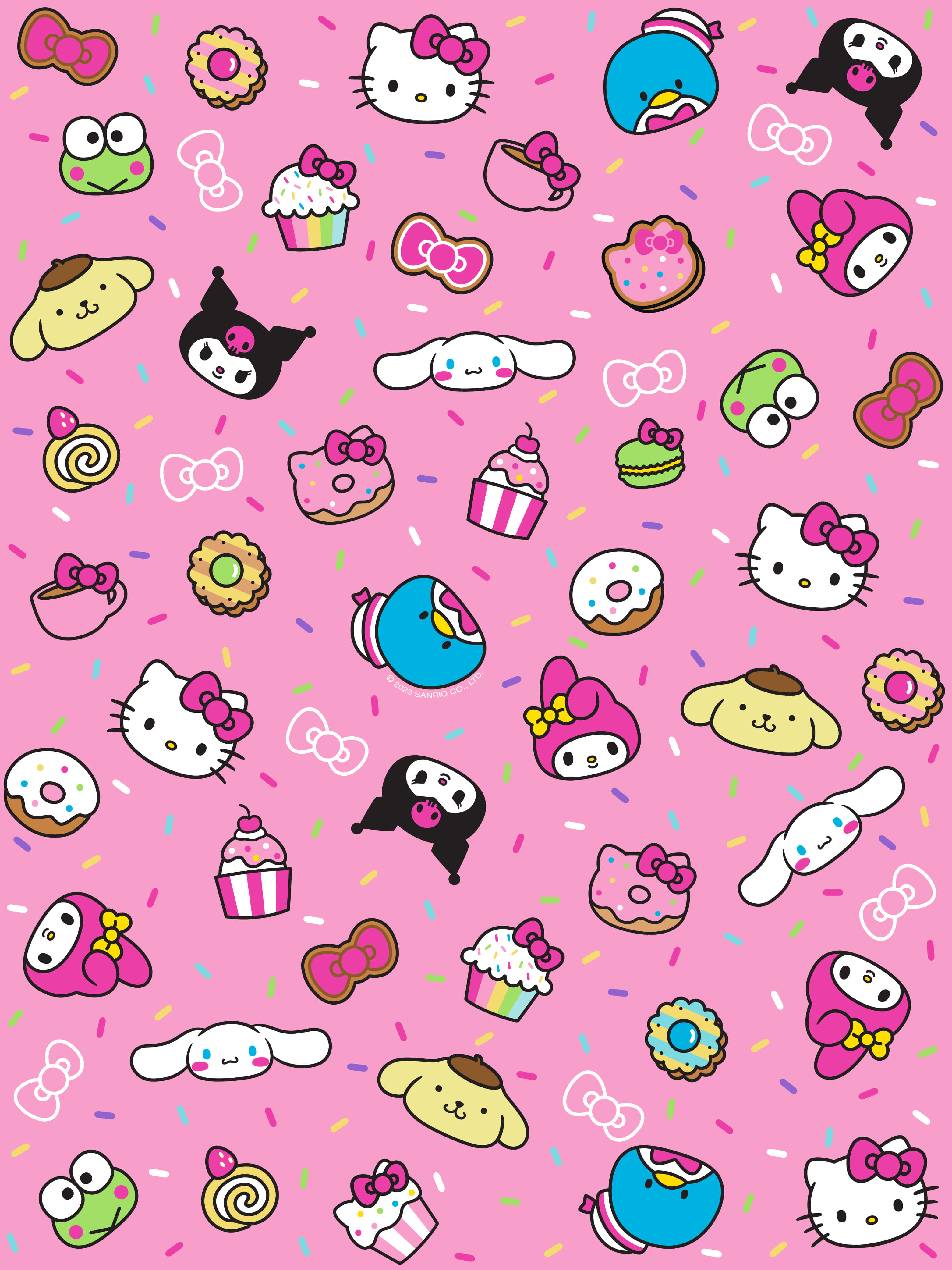 Sanrio Characters, Valentines Pattern, pink wallpaper, 4K Phone Wallpaper