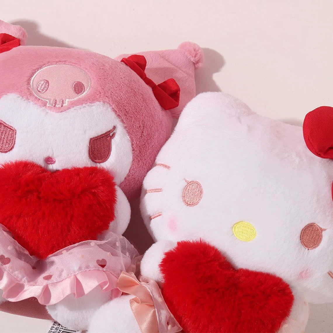 Sanrio Valentines, plush toys, pink skull-faced, SD Desktop Wallpaper