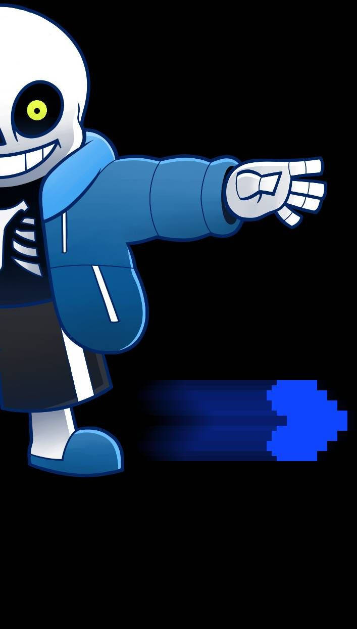Sans, blue heart, blue jacket, SD Phone Wallpaper