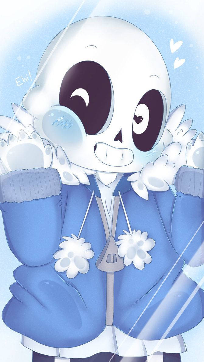 Sans, blue hoodie, snowflakes, SD Phone Wallpaper