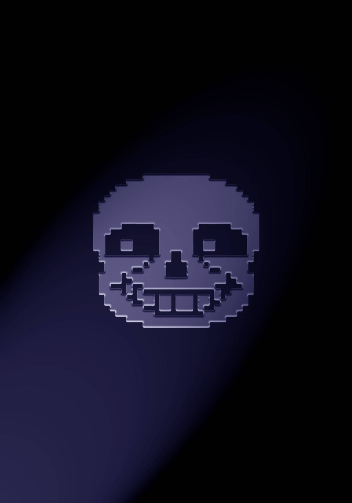 Sans, pixelated skull, stitched mouth, Full HD Phone Wallpaper