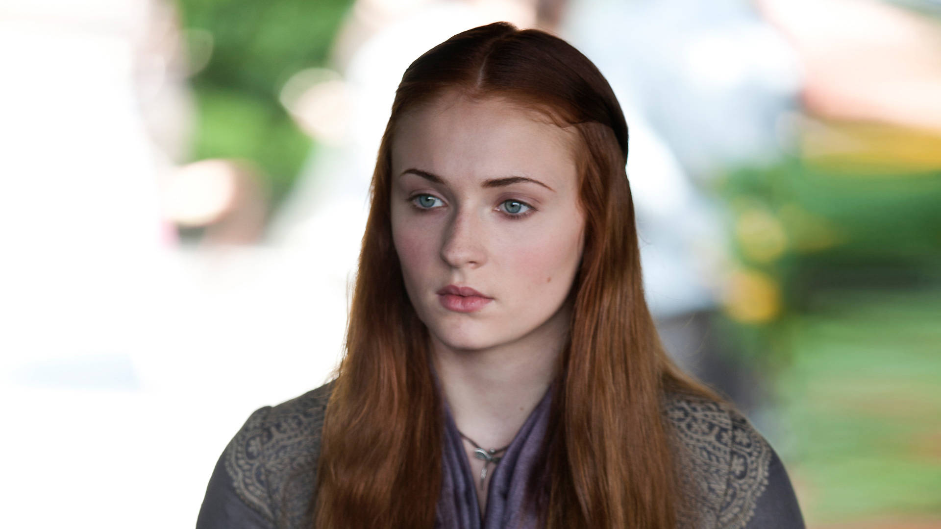 Sansa Stark, red hair, blue eyes, Full HD Desktop Wallpaper
