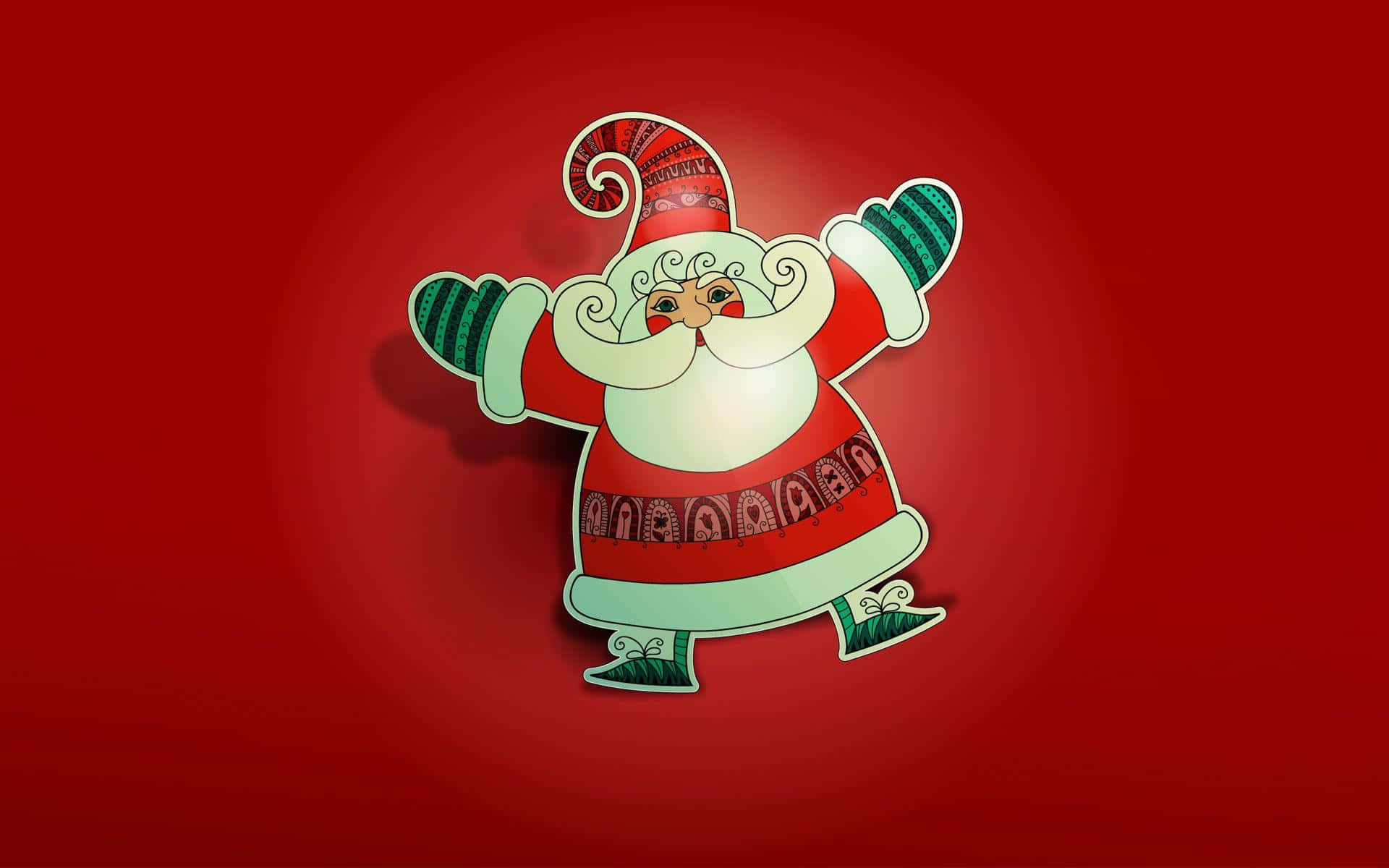 Santa Claus, Christmas Eve, cartoon Santa Claus, Full HD Desktop Wallpaper