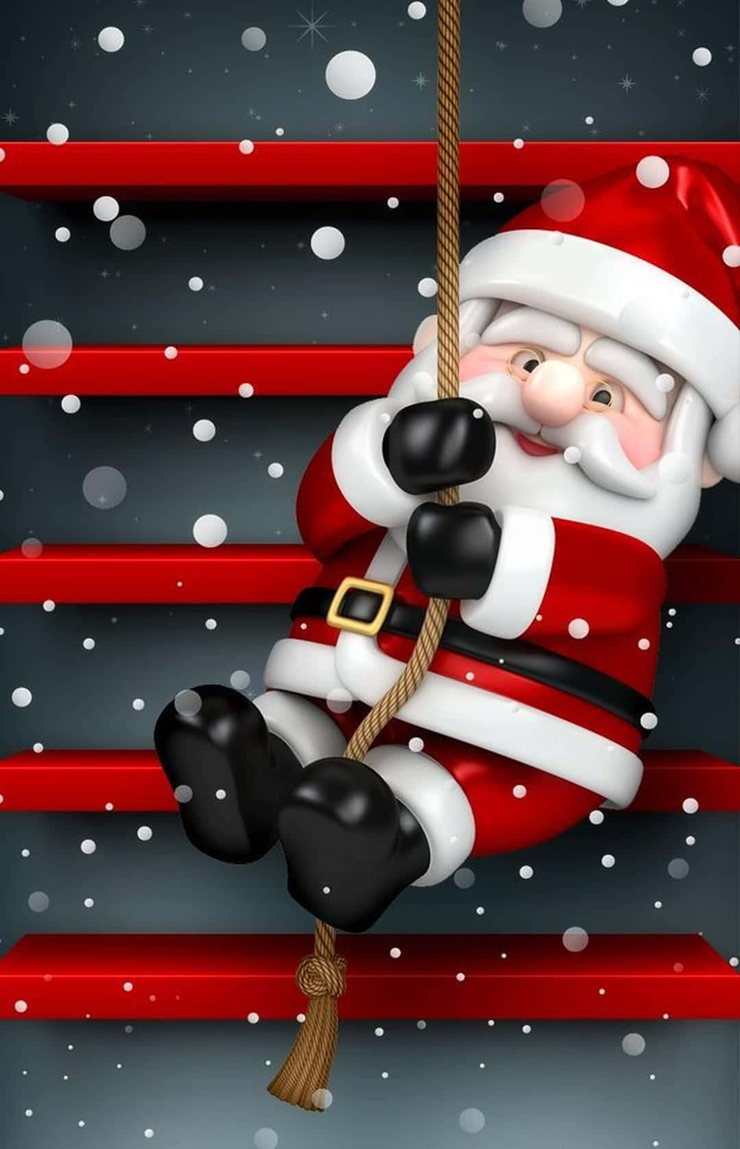 Santa Claus, red suit, red horizontal bars, HD Phone Wallpaper