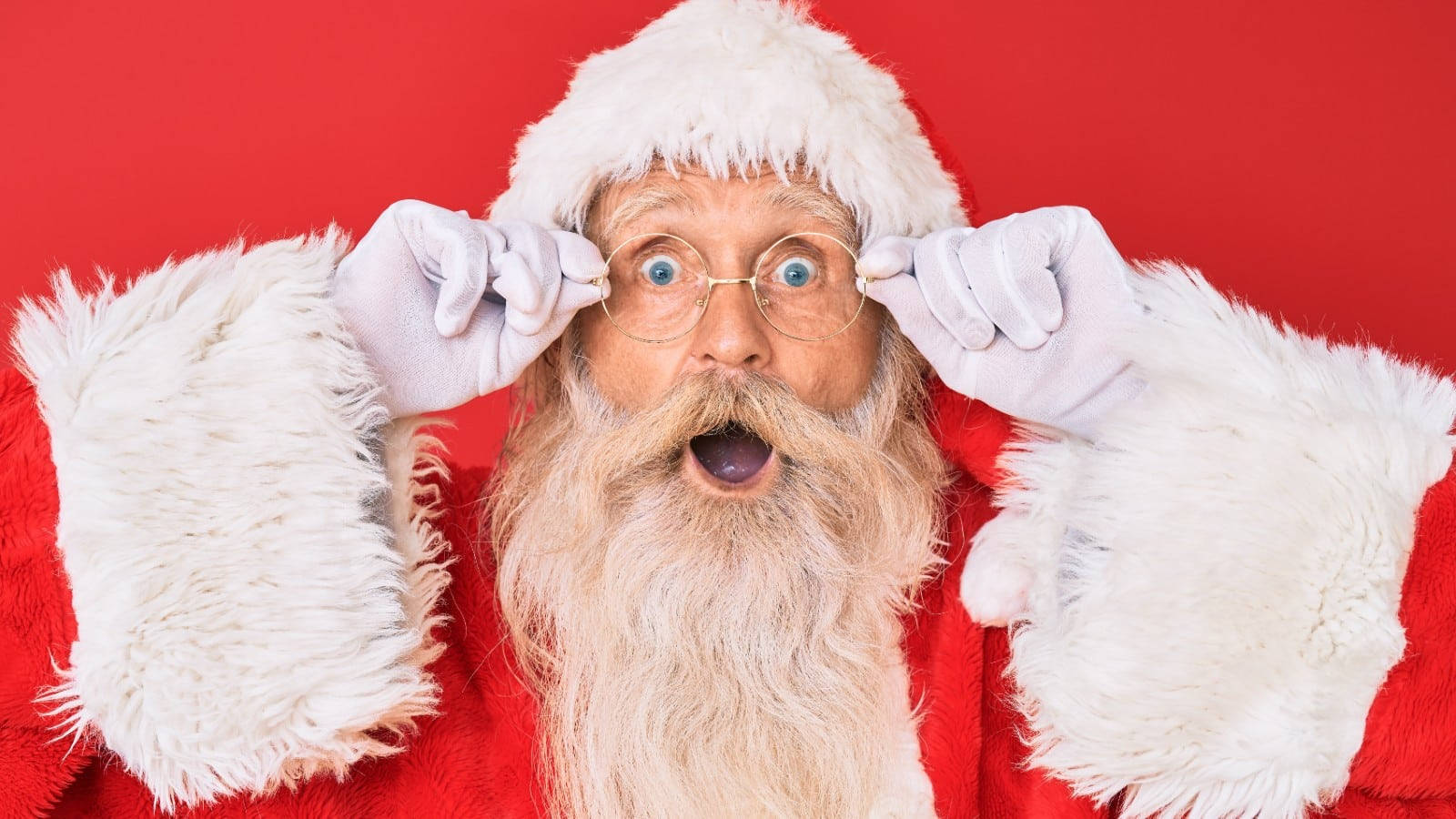 Santa Claus, wide eyes, open mouth, HD Desktop Wallpaper