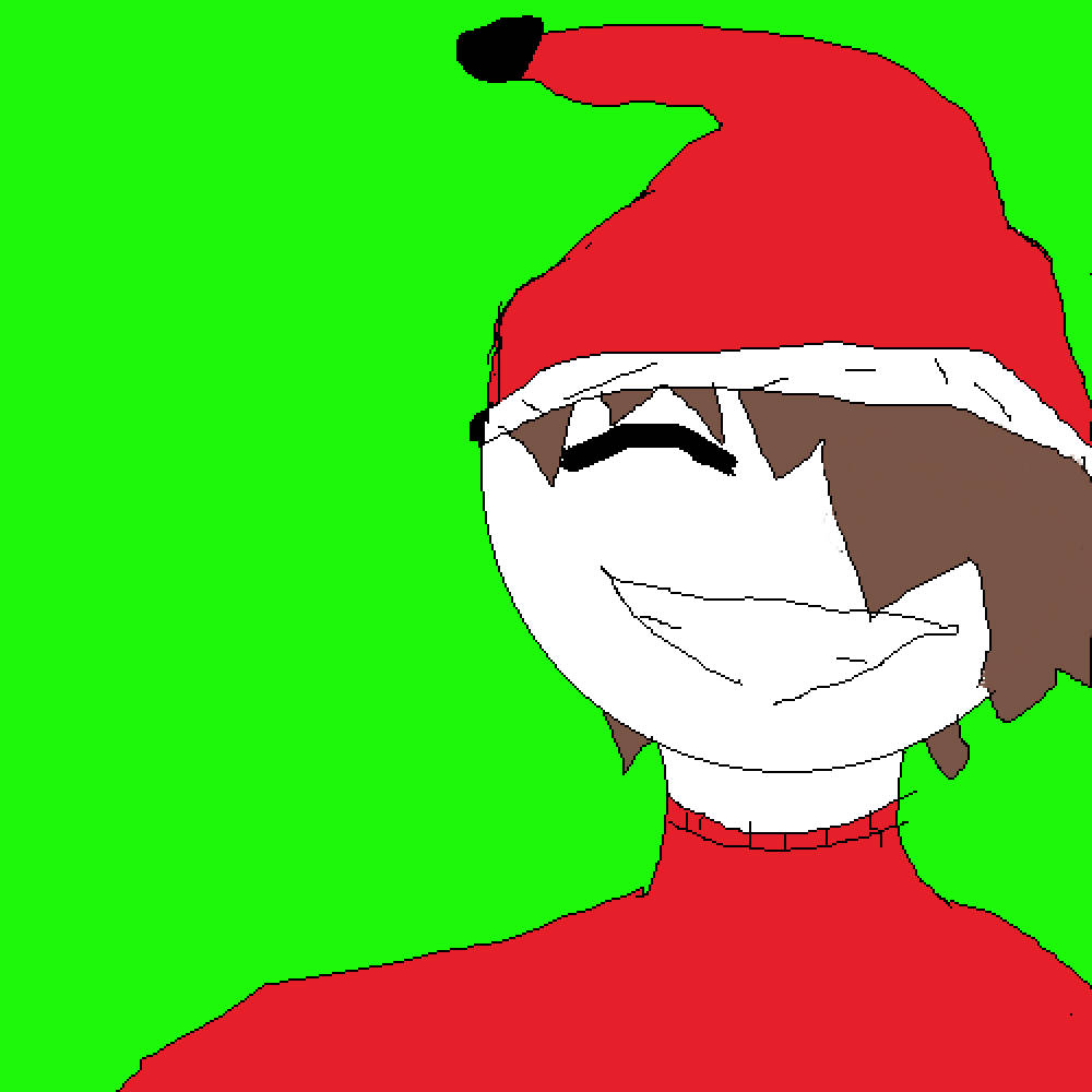 Santa Boy, red Santa hat, bright green background, SD Desktop Wallpaper