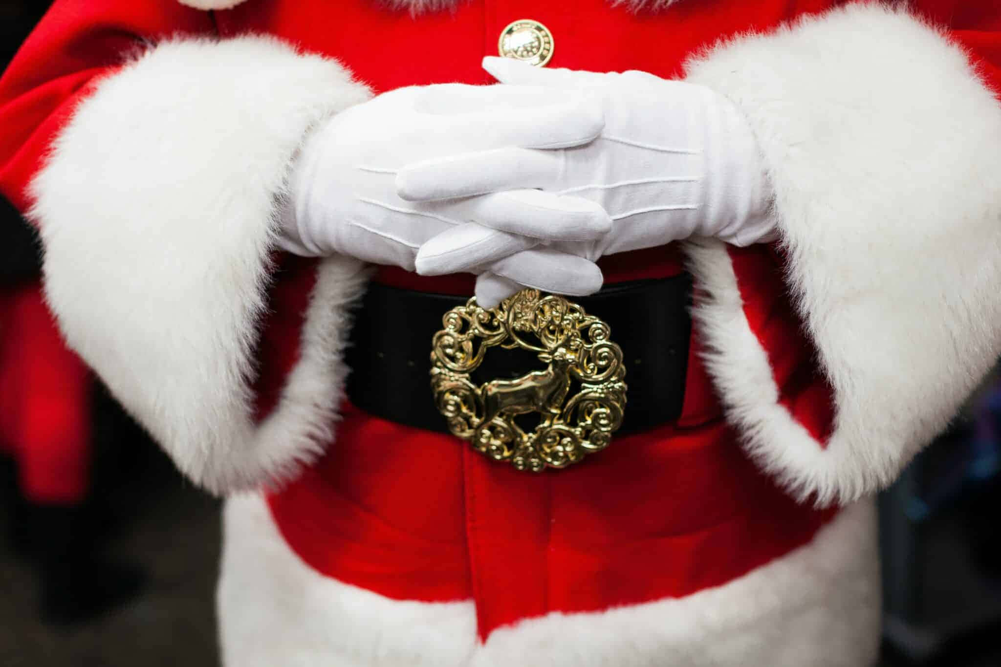 Santa Claus, black belt, ornate gold buckle, Full HD Desktop Wallpaper
