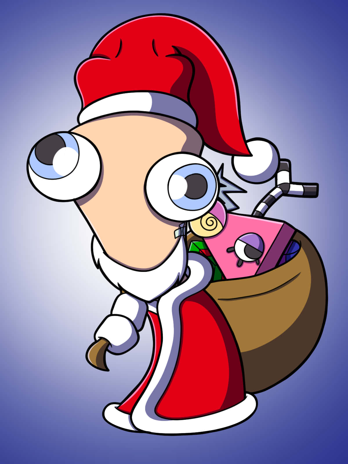 Santa Claus, cartoon Santa Claus, oversized eyes, HD Phone Wallpaper
