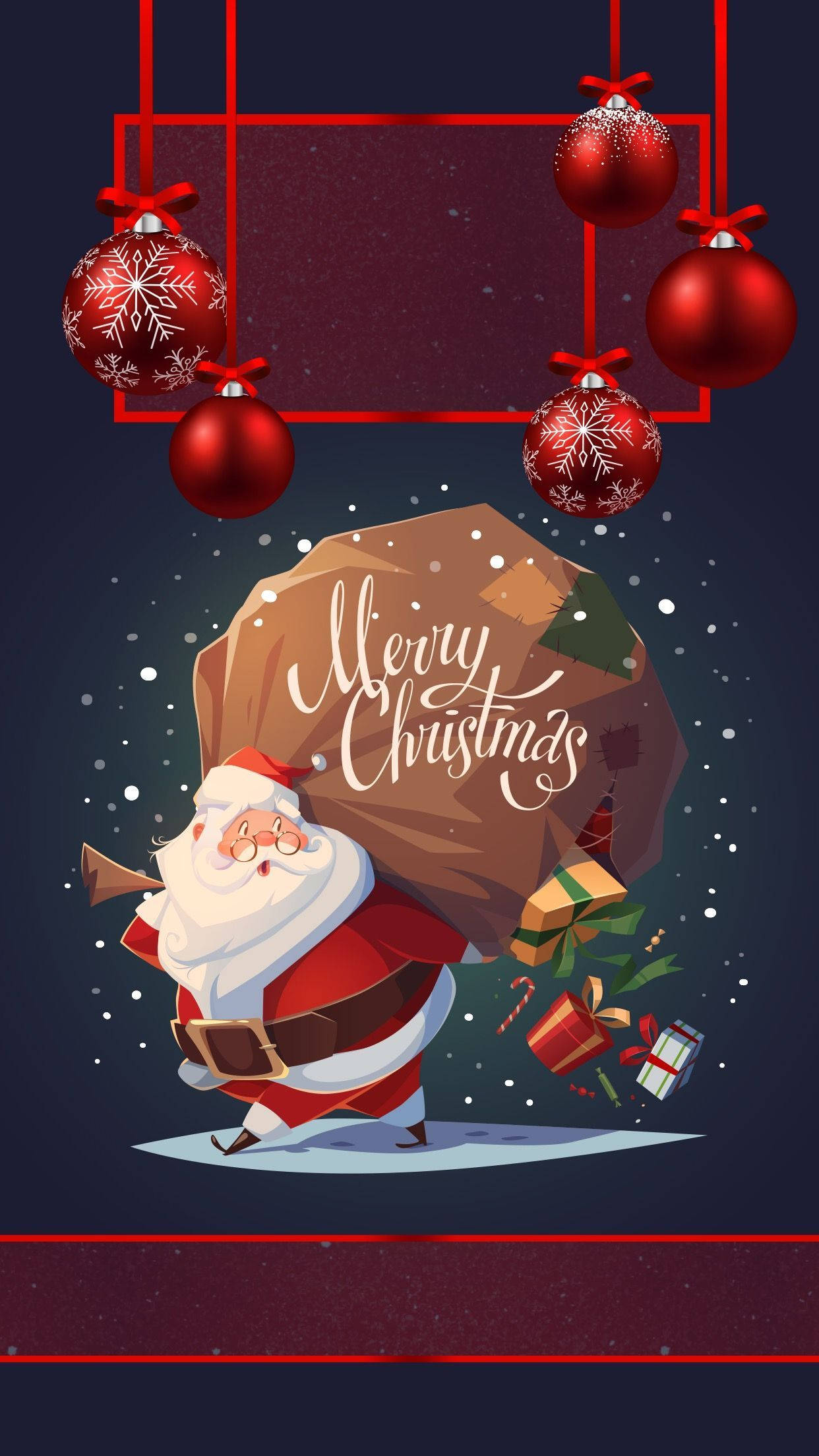 Santa Claus, Merry Christmas, giant sack, Full HD Phone Wallpaper