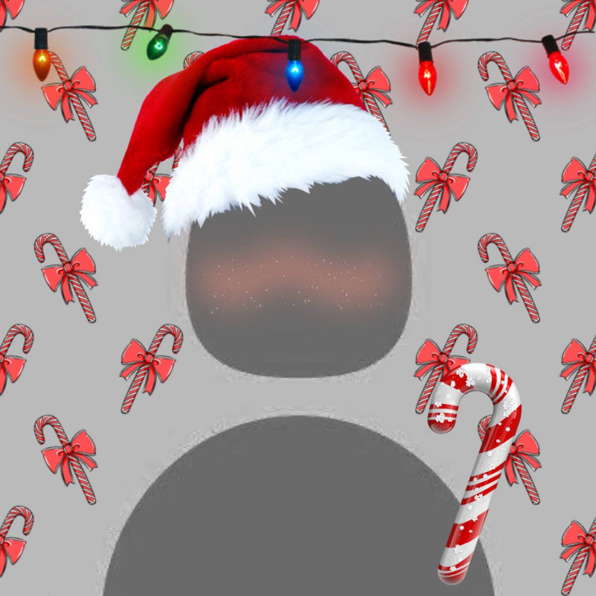 Santa hat, white trim, glowing string lights, SD Desktop Wallpaper