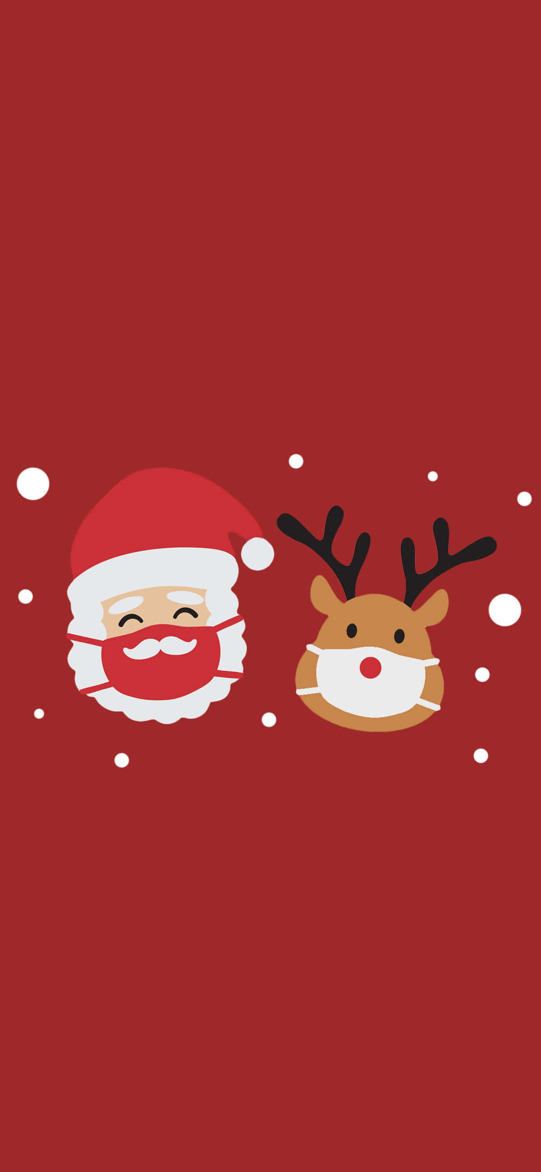 Santa Claus, reindeer, red background, Full HD Phone Wallpaper
