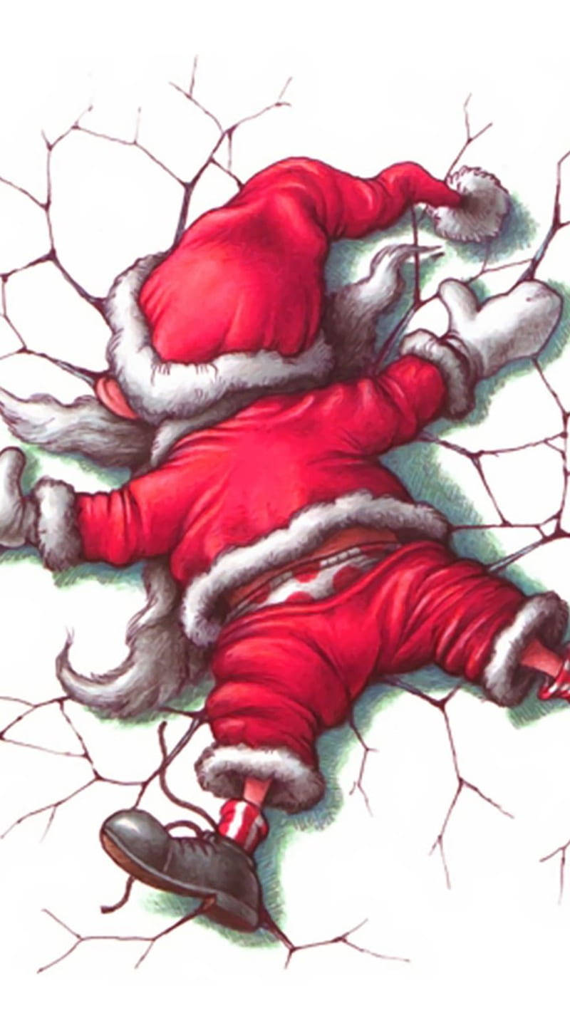 Santa Claus, red suit, white trim, HD Phone Wallpaper