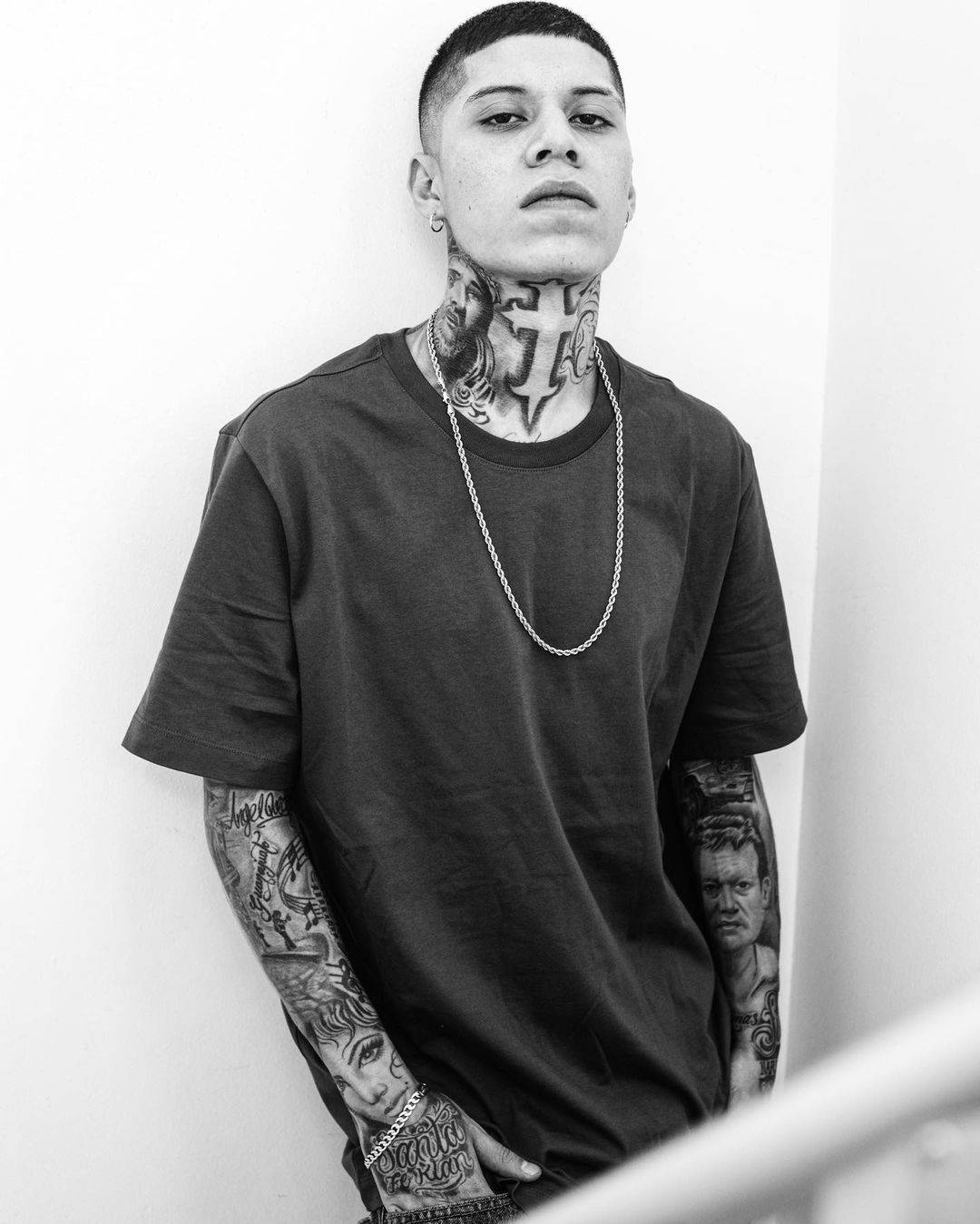 Santa Fe Klan, black and white, tattoos, HD Phone Wallpaper