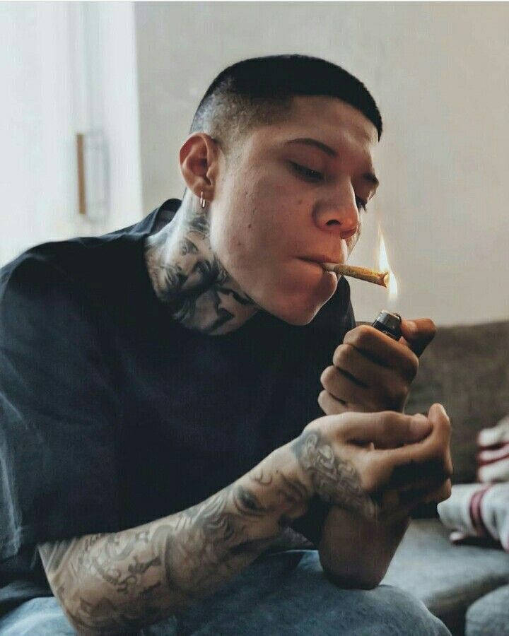 Santa Fe Klan, tattooed man, buzz cut, SD Phone Wallpaper