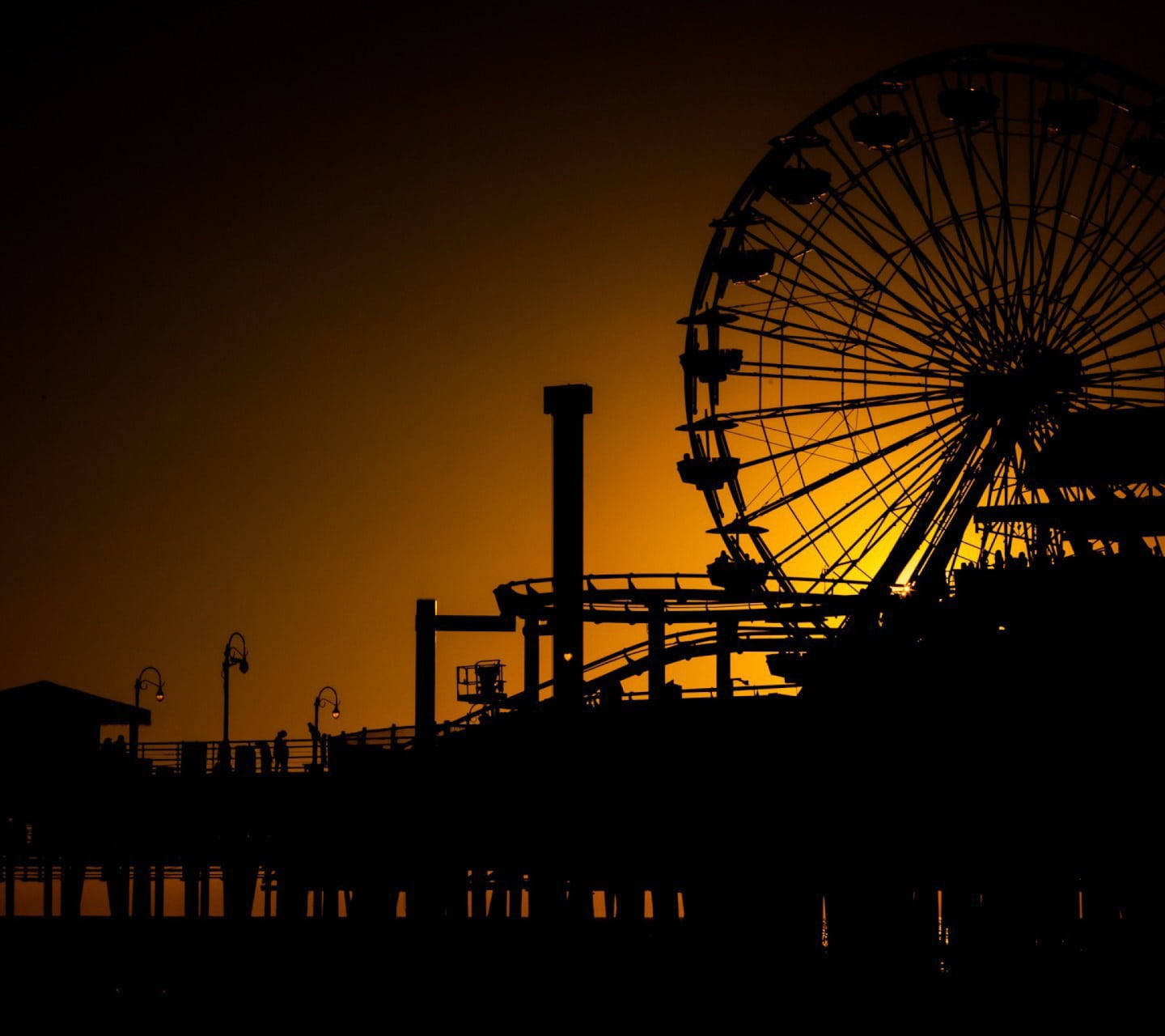 Santa Monica, Ferris wheel, pier, HD Desktop Wallpaper