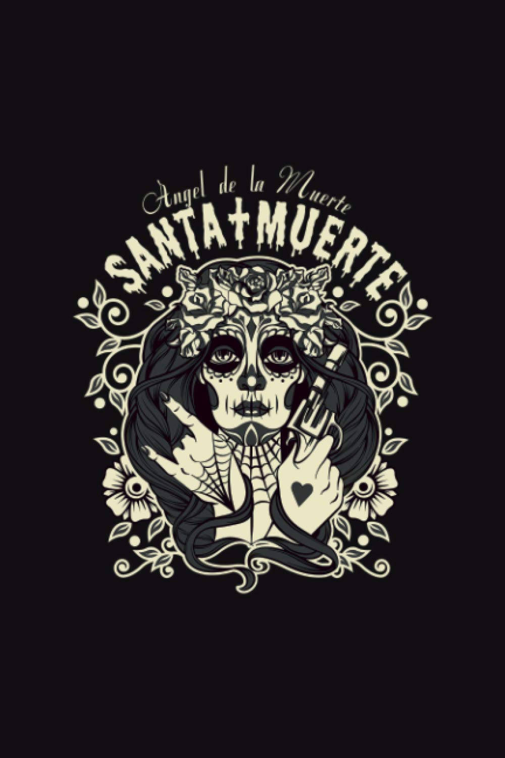 Santa Muerte, floral crown, crossed daggers, HD Phone Wallpaper