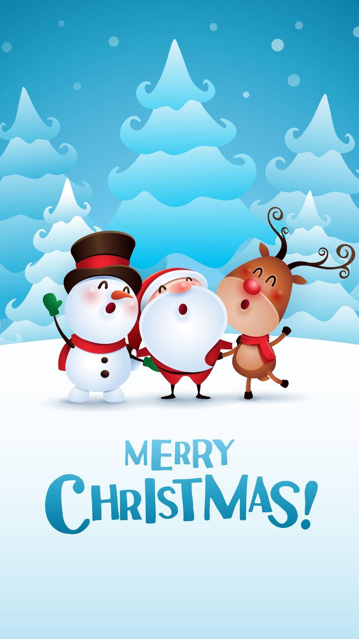 Santa, snowman, reindeer, Full HD Phone Wallpaper