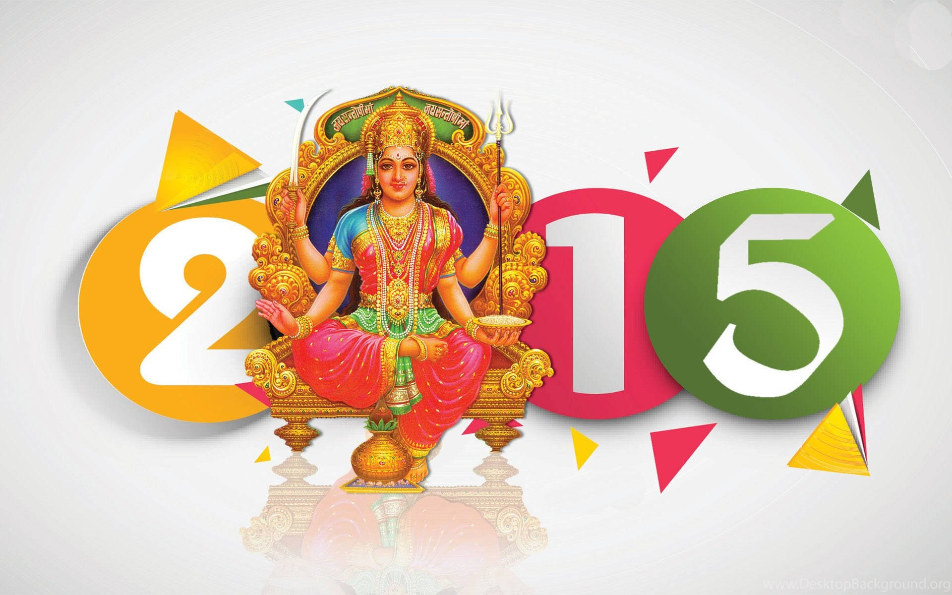 Santoshi Maa, 2015, gold jewelry, Full HD Desktop Wallpaper