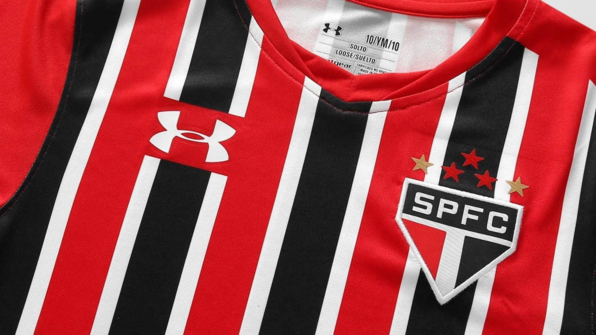 São Paulo FC, red black and white vertical stripes, team crest, Full HD Desktop Wallpaper