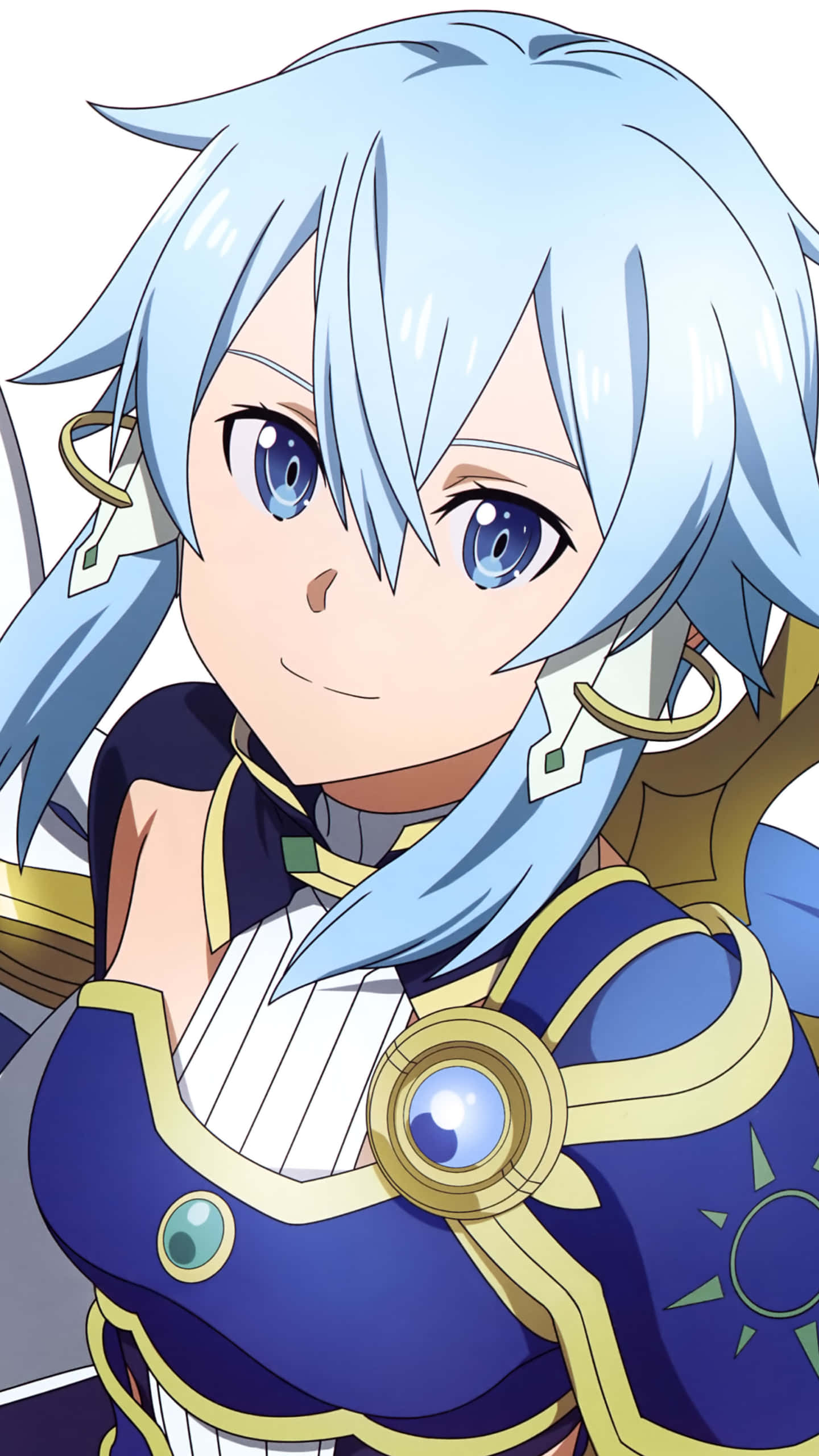 Sao Phone, anime girl, light blue hair, 2K Phone Wallpaper