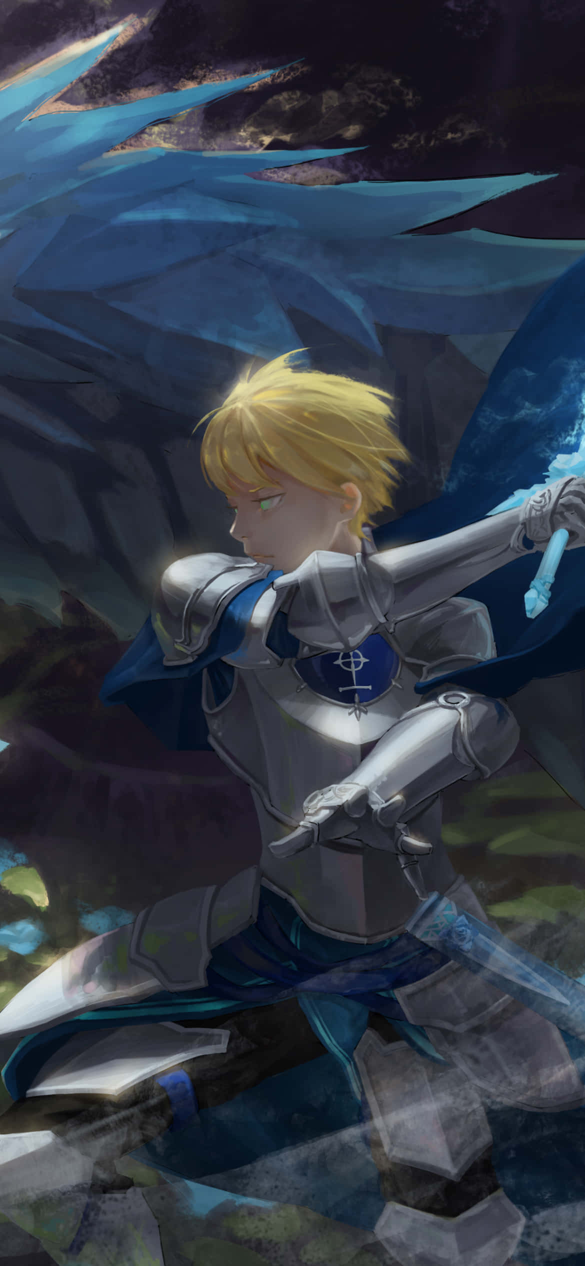 Sao Phone, blonde knight, silver armor, Full HD Phone Wallpaper