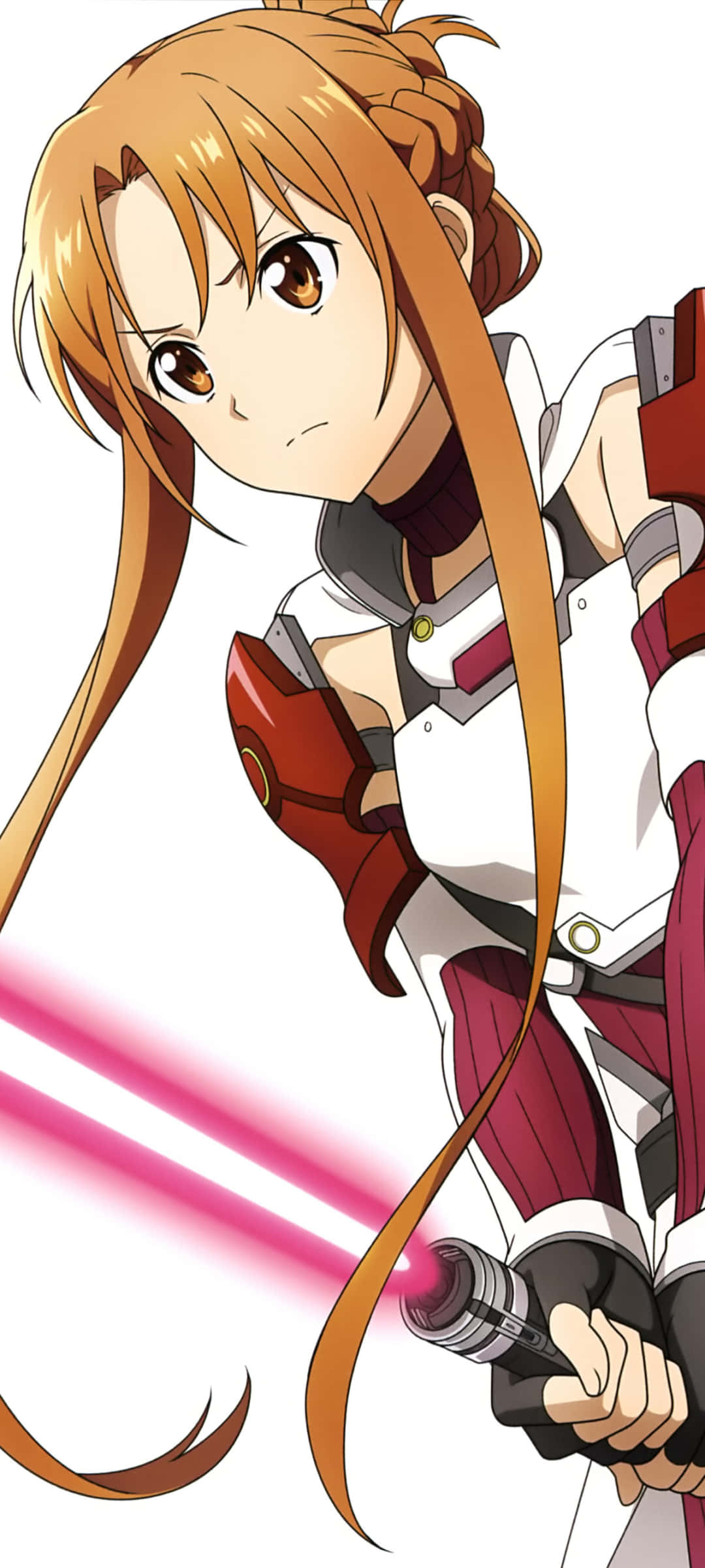 Sao Phone, long orange hair, glowing pink sword, Full HD Phone Wallpaper