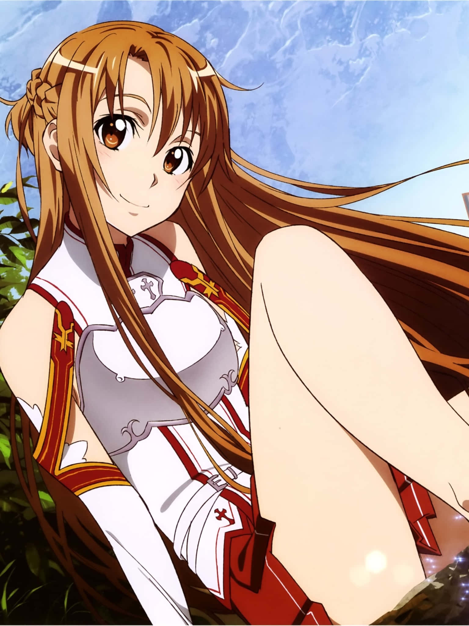 Sao Phone, anime girl, long brown hair, Full HD Phone Wallpaper