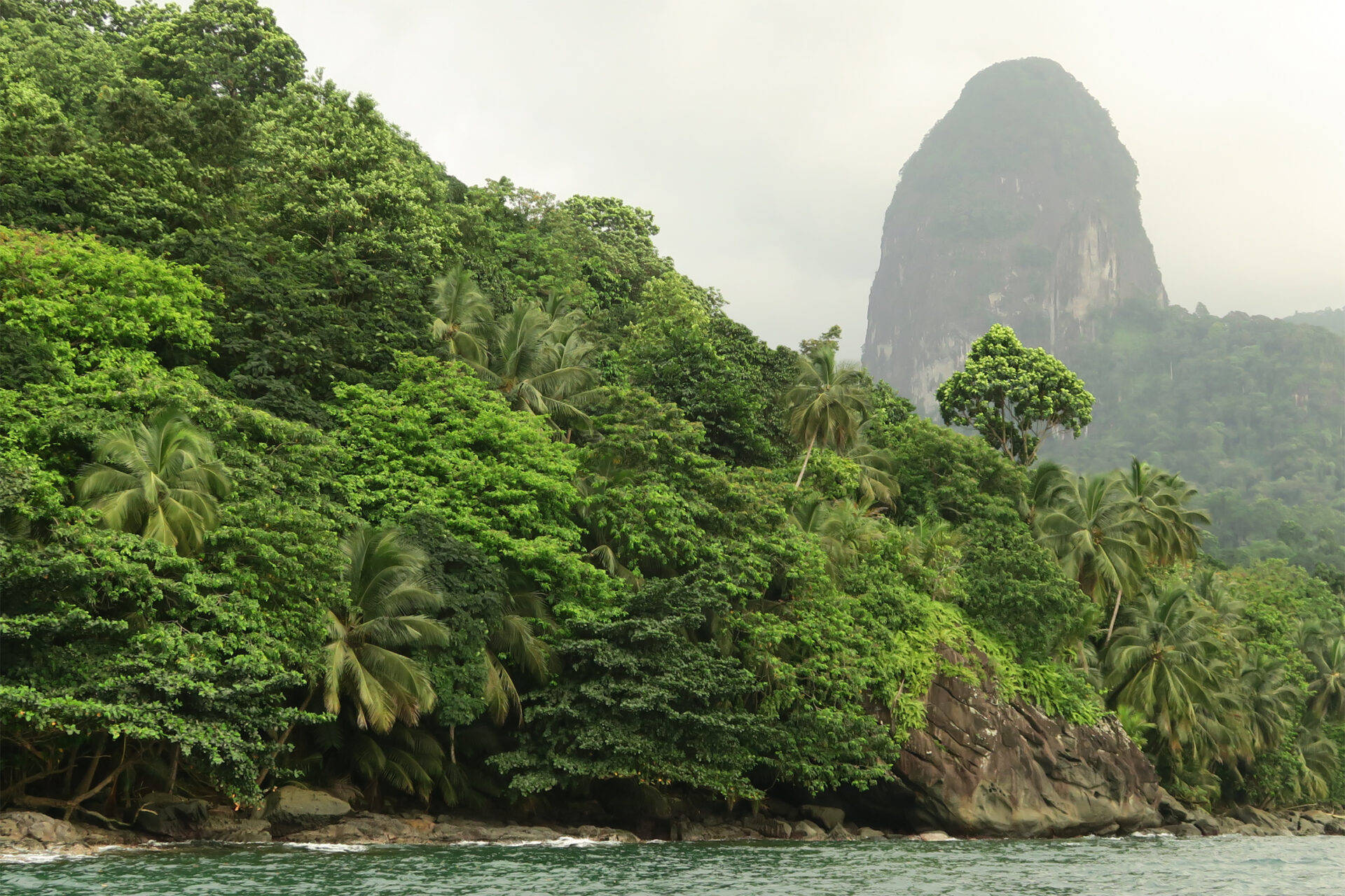 Sao Tome And Principe, green island, lush green jungle, Full HD Desktop Wallpaper