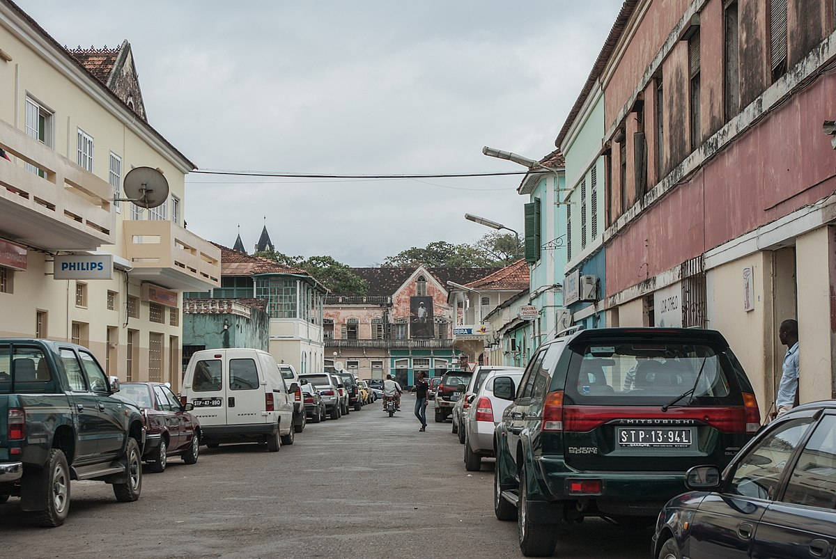 Sao Tome And Principe, parked vehicles, narrow street, SD Desktop Wallpaper