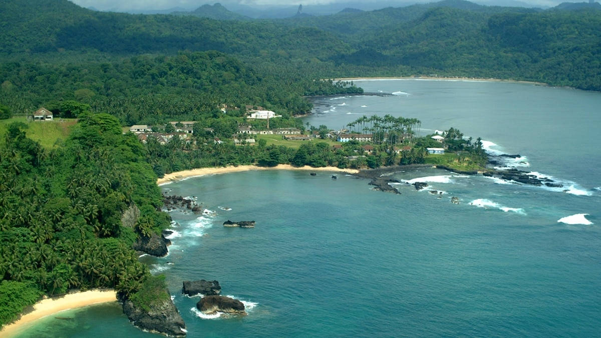 Sao Tome And Principe, beach, bird's eye view, SD Desktop Wallpaper
