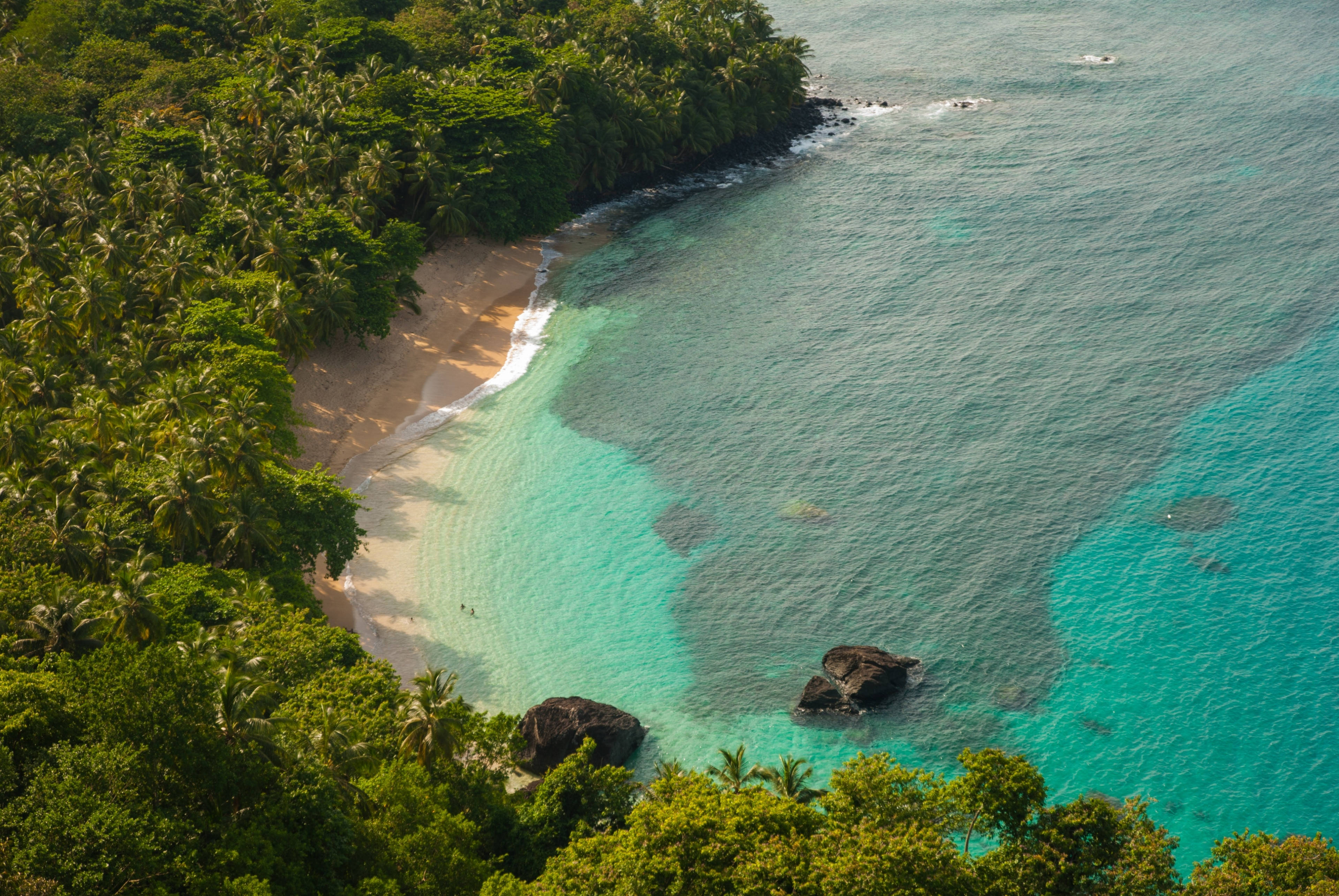Sao Tome And Principe, tropical cove, turquoise waters, 4K Desktop Wallpaper