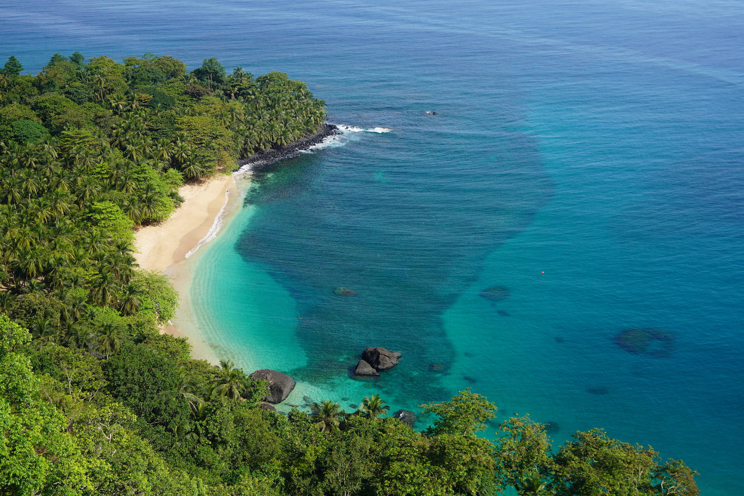 Sao Tome And Principe, coastline, tropical bay, HD Desktop Wallpaper