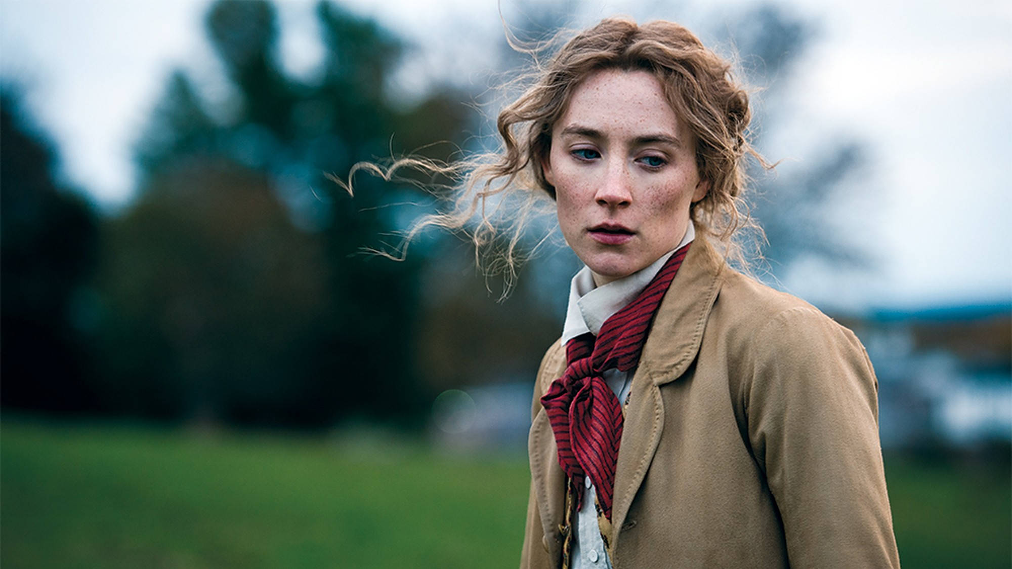 Saoirse Ronan, windswept hair, freckles, Full HD Desktop Wallpaper